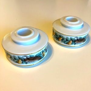 Vintage Avon 12 Days of Christmas candleholders - set of 2